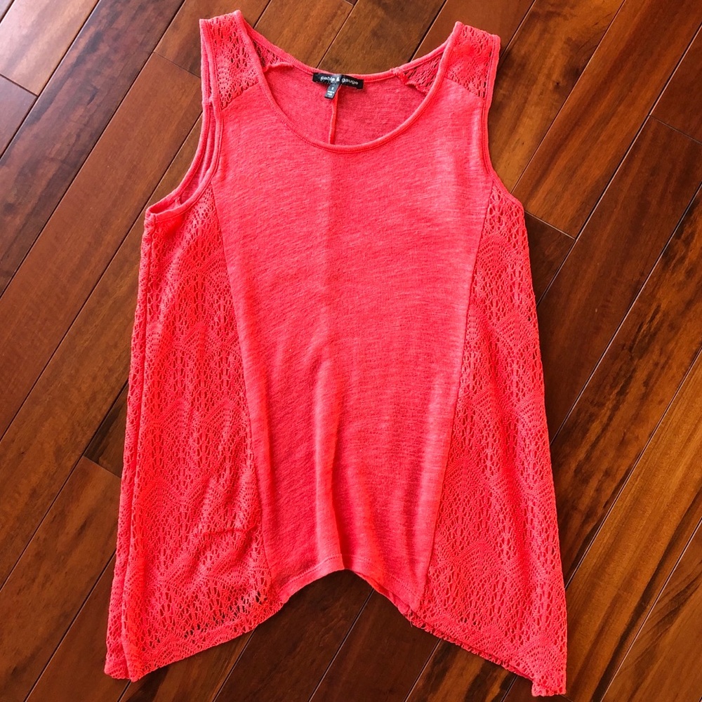 cable & gauge Lace-sided Knit Tank Top Size Small